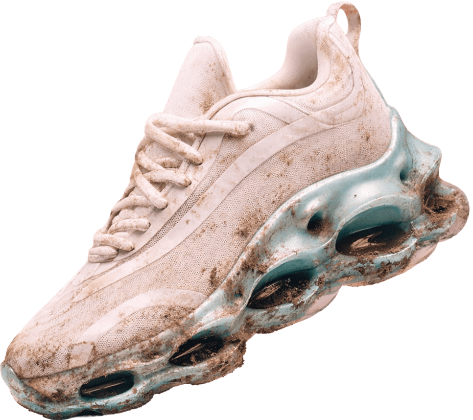 Shoes before UV cleaning